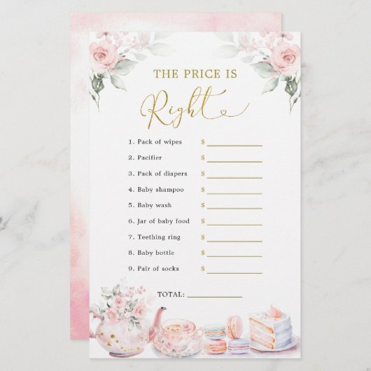 ピンクフローラベビーパーティー推定価格は正しい (正面/裏面)