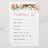 ピンクフローラベビー予測カード赤ちゃんシャワーゲーム 便箋 (正面/裏面)