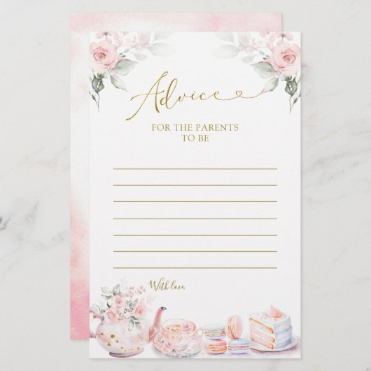 ピンクフローラベビー紅茶パーティーアドバイスfor保護者 (正面/裏面)