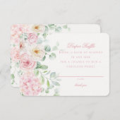 ピンクフローラベビー開花おむつラッフルカード エンクロージャーカード (正面/裏面)