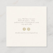 ピンクフローラベーカリーペストリー水カラーミキサーケーキ スクエア名刺 (裏面)