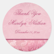ピンクフローラペイズリーサンキューステッカー