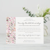 ピンクフローラペイズリーMotifワークショップイベント招待状 サンキューカード (スタンド正面)