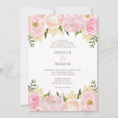 ピンクフローラペニーズ結婚式招待状 招待状 (正面)