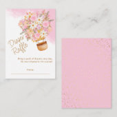 ピンクフローラホットエアバルーンおむつラッフル エンクロージャーカード (正面/裏面)