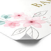 ピンクフローラホットエアバルーンベビーシャワーへようこそ ポスター (角)