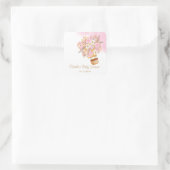 ピンクフローラホットエアバルーンベビーシャワー スクエアシール (バッグ)