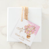 ピンクフローラホットエアバルーンベビーシャワー フェイバータグ (インサイチュ)