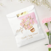 ピンクフローラホットエアバルーンベビーシャワー フェイバーバッグ (封をした状態)