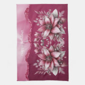 ピンクフローラホリデーキッチンタオル キッチンタオル (縦)