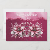 ピンクフローラホリデークリスマスカード シーズンカード (正面)