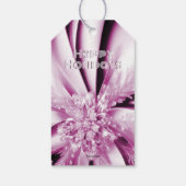 ピンクフローラホリデークリスマスギフトラベル ギフトタグ (裏面)