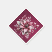 ピンクフローラホリデーナプキン スタンダードカクテルナプキン (角)