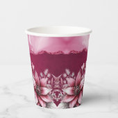 ピンクフローラホリデー紙カップ 紙コップ (正面)