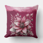 ピンクフローラホリデー装飾用クッション クッション (正面)