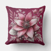 ピンクフローラホリデー装飾用クッション クッション (正面)