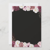 ピンクフローラホワイト金ゴールドサプライズ退職パーティー 招待状 (裏面)