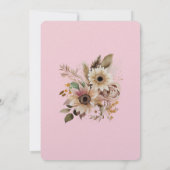 ピンクフローラホースウェスタン女性のカーボーイ誕生日 招待状 (裏面)