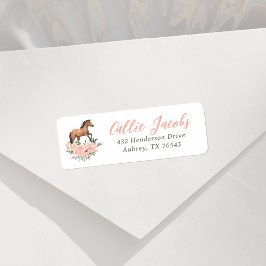 ピンクフローラホース誕生日差出人住所 ラベル