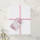 ピンクフローラボウコケットベビーガールシャワー昼寝 ギフトタグ (より糸付き)