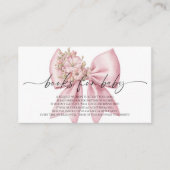 ピンクフローラボウベビーシャワーブックベビー エンクロージャーカード (正面)