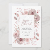 ピンクフローラボタニカルエレガントクラシック 招待状 (正面)