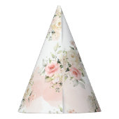 ピンクフローラボタニカル75誕生日 パーティーハット (裏面)