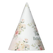 ピンクフローラボタニカル75誕生日 パーティーハット (左)