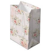 ピンクフローラボタニカル75thバースデーパーティー ミディアムペーパーバッグ (正面アングル)