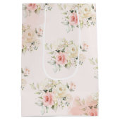 ピンクフローラボタニカル75thバースデーパーティー ミディアムペーパーバッグ (裏面)