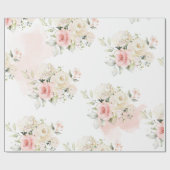 ピンクフローラボタニカル75thバースデーパーティー ラッピングペーパー (フラット)