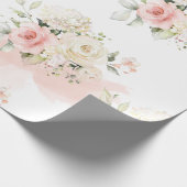 ピンクフローラボタニカル75thバースデーパーティー ラッピングペーパー (角)