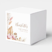 ピンクフローラボヘミアンパンパスグラス |赤ちゃんシャワー フェイバーボックス (裏面サイド)