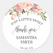 ピンクフローラボホシック赤ちゃんシャワーパーティーのお願い ラウンドシール (正面)