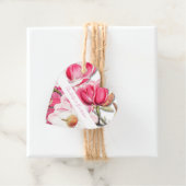 ピンクフローラマグノリアエレガントな結婚式 フェイバータグ (インサイチュ)