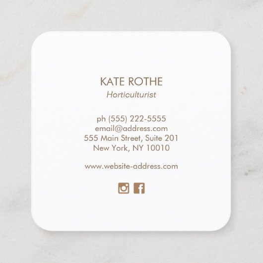 ピンクフローラマグノリア名刺 スクエア名刺 (裏面)