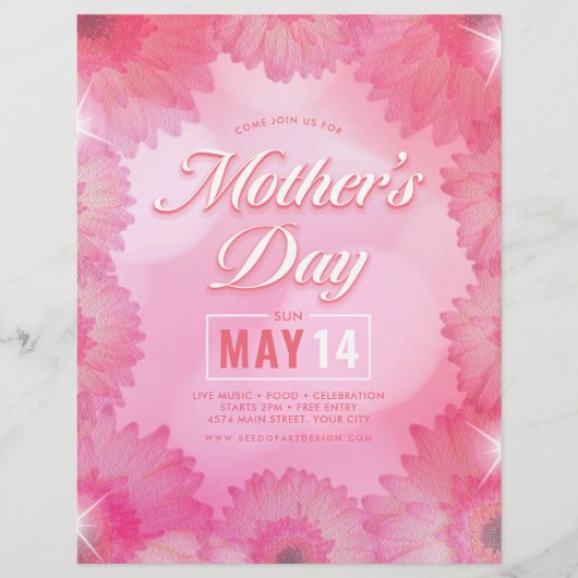 ピンクフローラマザーズデイお祝いイベント チラシ (正面)