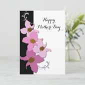 ピンクフローラマザーズデイフラットカード 招待状 (スタンド正面)