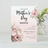 ピンクフローラマザーズデイブランチパーティの招待状 招待状 (スタンド正面)