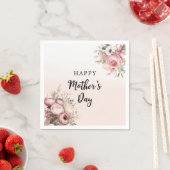 ピンクフローラマザーズデイブランチパーティー スタンダードカクテルナプキン (インサイチュ)