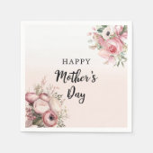 ピンクフローラマザーズデイブランチパーティー スタンダードカクテルナプキン (正面)