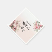 ピンクフローラマザーズデイブランチパーティー スタンダードカクテルナプキン (角)