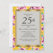 ピンクフローラマスタードイエロー25周年記念パーティー 招待状 (正面)