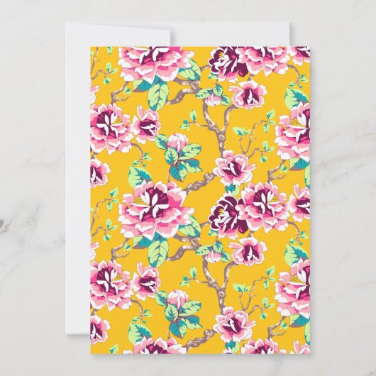 ピンクフローラマスタードイエロー25周年記念パーティー 招待状 (裏面)