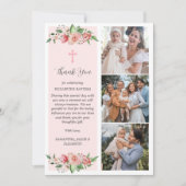 ピンクフローラマルチフォトバプテスマ サンキューカード (正面)