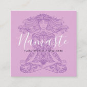 ピンクフローラマンダラ瞑想ヨガインストラクター スクエア名刺 (正面)