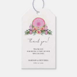 ピンクフローラマンダラ結晶結婚形而上学的 ギフトタグ