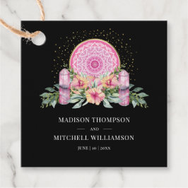 ピンクフローラマンダラ結晶結婚形而上学的 フェイバータグ