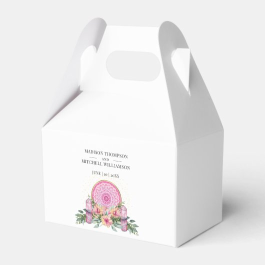 ピンクフローラマンダラ結晶結婚形而上学的 フェイバーボックス (正面サイド)