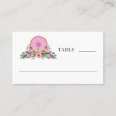 ピンクフローラマンダラ結晶結婚形而上学的 プレイスカード (正面)